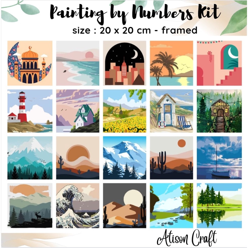 

DUE MINI DIY PAINT BY NUMBER KIT READY JAKA. PAINTING BY NUMBERS 20X20CM - WORLD SERIES CTO