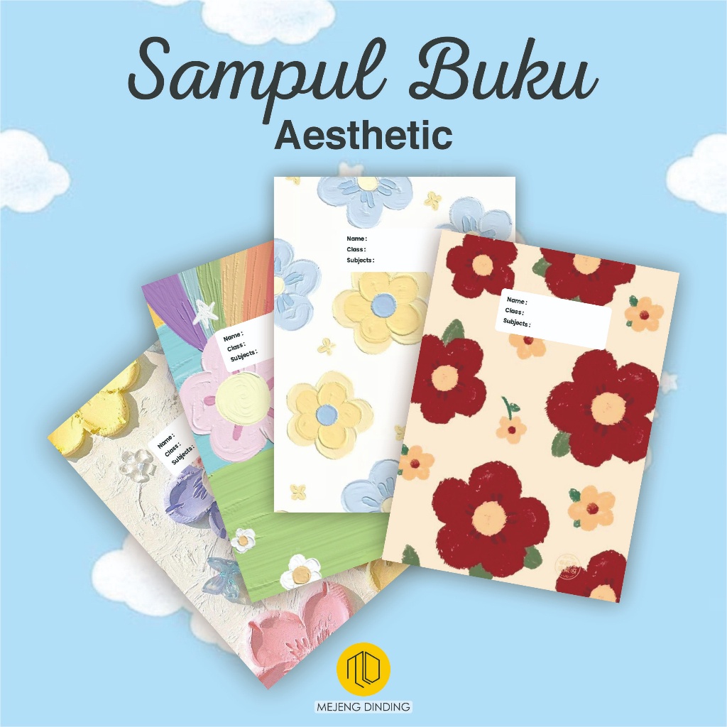

HQM SAMPUL BUKU AESTHETIC ISI 10 PCS / SAMPUL BUKU MOTIF BUNGA FLOWERS / SAMPUL BUKU BOOK COVER