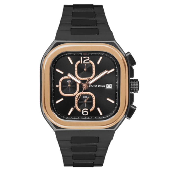 Jam Tangan CHRIST VERRA Pria Original CV 920362G-18 BLK