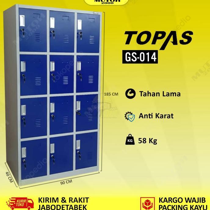 

Terbaik Loker Locker Lemari Kabinet Besi 12 Pintu Topas Gs-014-12 Terbaik