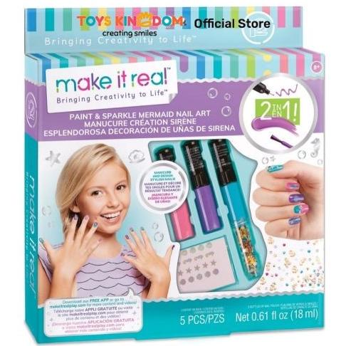 Make It Real Cat Kuku Sparkle Mermaid Nail Art