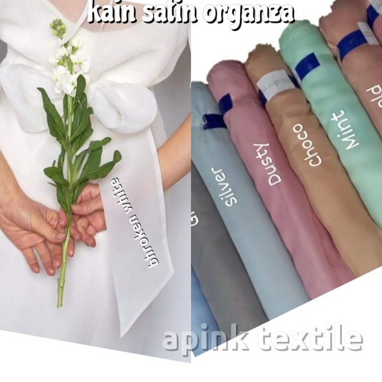 NKYB4577 Terlaku... kain organza silk polos permium / bahan organza silk goun/ organza meteran