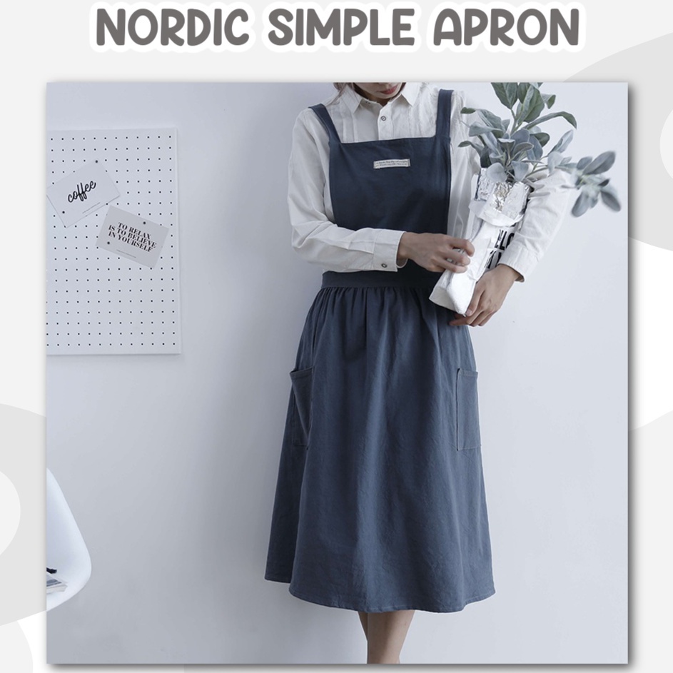 ➷ Nordic Simple Apron / apron / celemek r Produk Premium ★★★.
