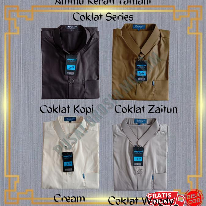 Promo Baju Koko Ammu Kerah Pendek Koko Ammu Yamani Original Warna Terl