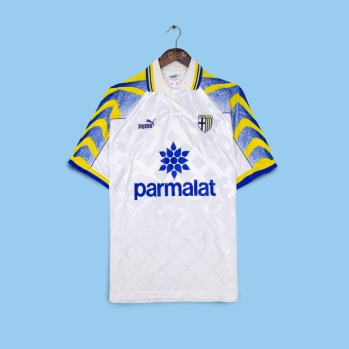 Jersey Bola Retro Klasik Parma Home 95/96 96/97 Futsal 1995 1996 1997 Jersey_Cha