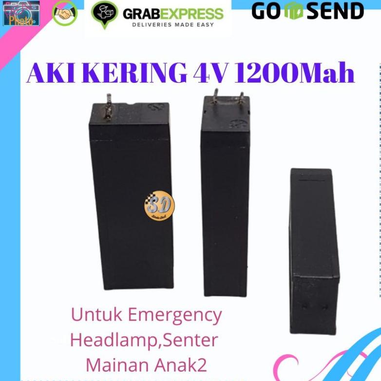 Promo Baterai Aki Kering 4 Volt 1200Mah Aki Kering Accu 4V 1200Mah Emergency Senter Edisi Terbatas