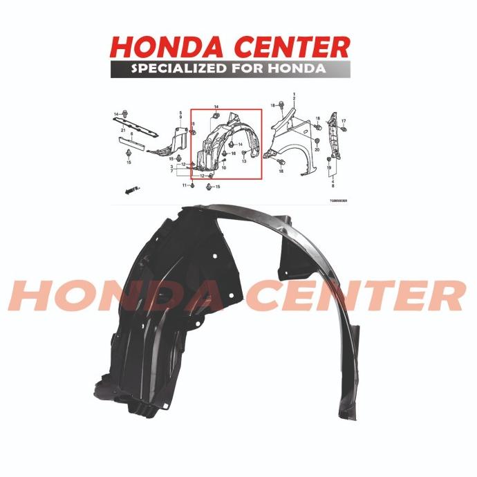 SPAKBOR INNER LINNER FENDER DEPAN JAZZ GE8 2012 2013