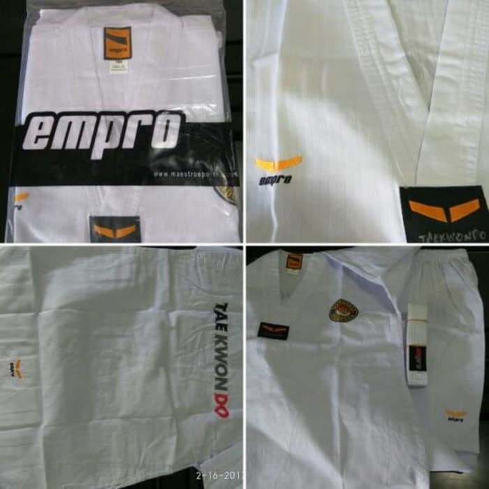 Dobok Empro Baju Seragam Taekwondo Kerah Putih