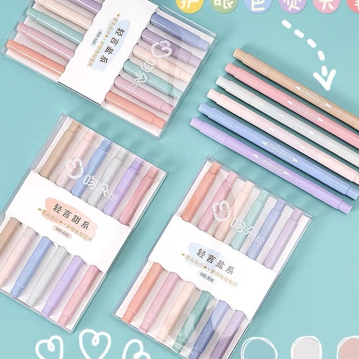 

ㅶ C 1881 COD✨ 6PCS/set Stabilo Pastel Warna Kepala Ganda Lucu/ Highlighter Warna Morandi Kapasitas Besar Untuk Stationery Tombol Stroke Fluorescent Kepala Lembut -Yinmer STAR ⓱