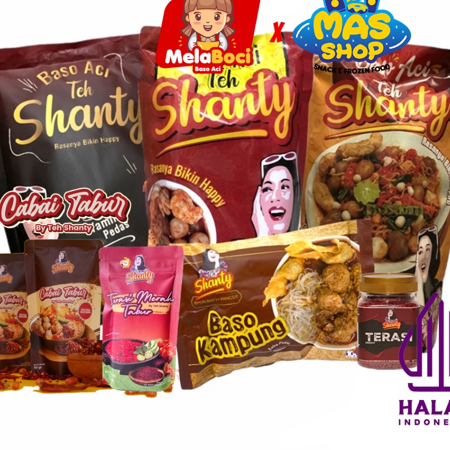 

QXNR0428 TERMURAH Teh Shanty Baso Aci original boci yamin teh shanty Khas Garut Tulang Rangu Pedas all varian Baso kampung nyemek