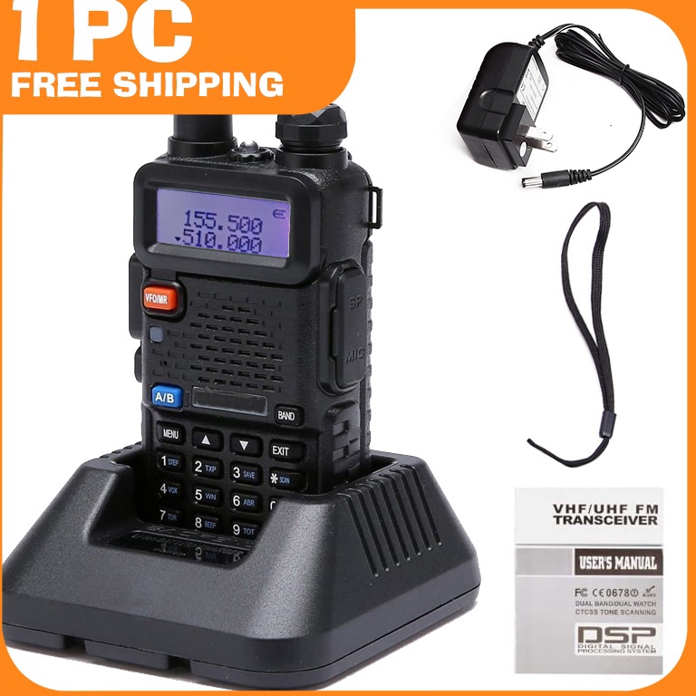 BEST PRODUCT HT MERODITH UV5R Walkie Talkie Dual Band 5W 128CH UHF+VHF handy talkie