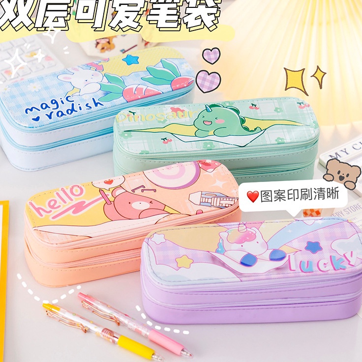 

❅Harga Murah SNWCP Kedaibutik Kotak Pensil Motif Cartoon / Terbaru 2022 / Kotak 2 IN 1 / Unisex Perempuan Laki-laki / Anti Air Import - KP05 B62 Best Seller