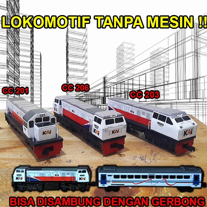 TERMURAH Kereta Api Indonesia - Lokomotif Kereta Api (Handmade)
