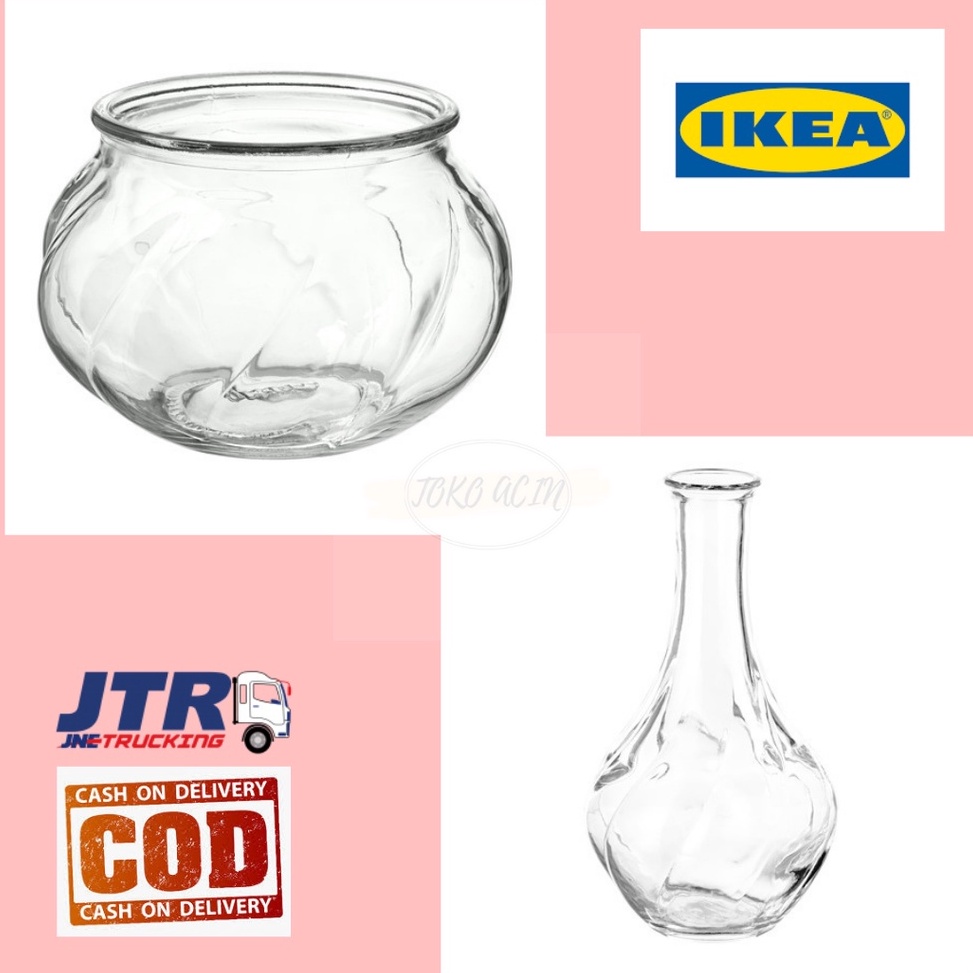 eoqj -59 Vas kaca bening 8 cm, vas bunga, vas kaca, vas panjangan, vas kecil 248
