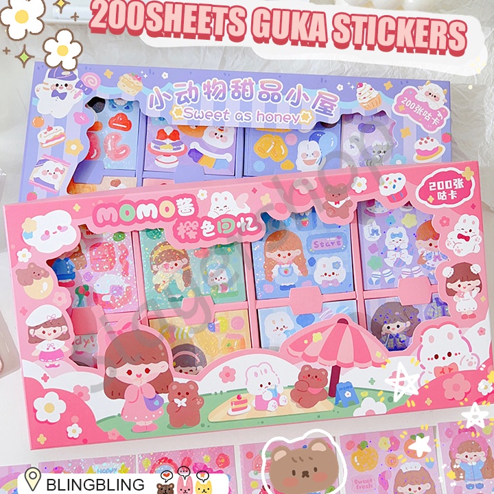 

DSTB0322 TERBARU Stiker Box Momo 1 Box isi 100 Lembar Sticker Glitter