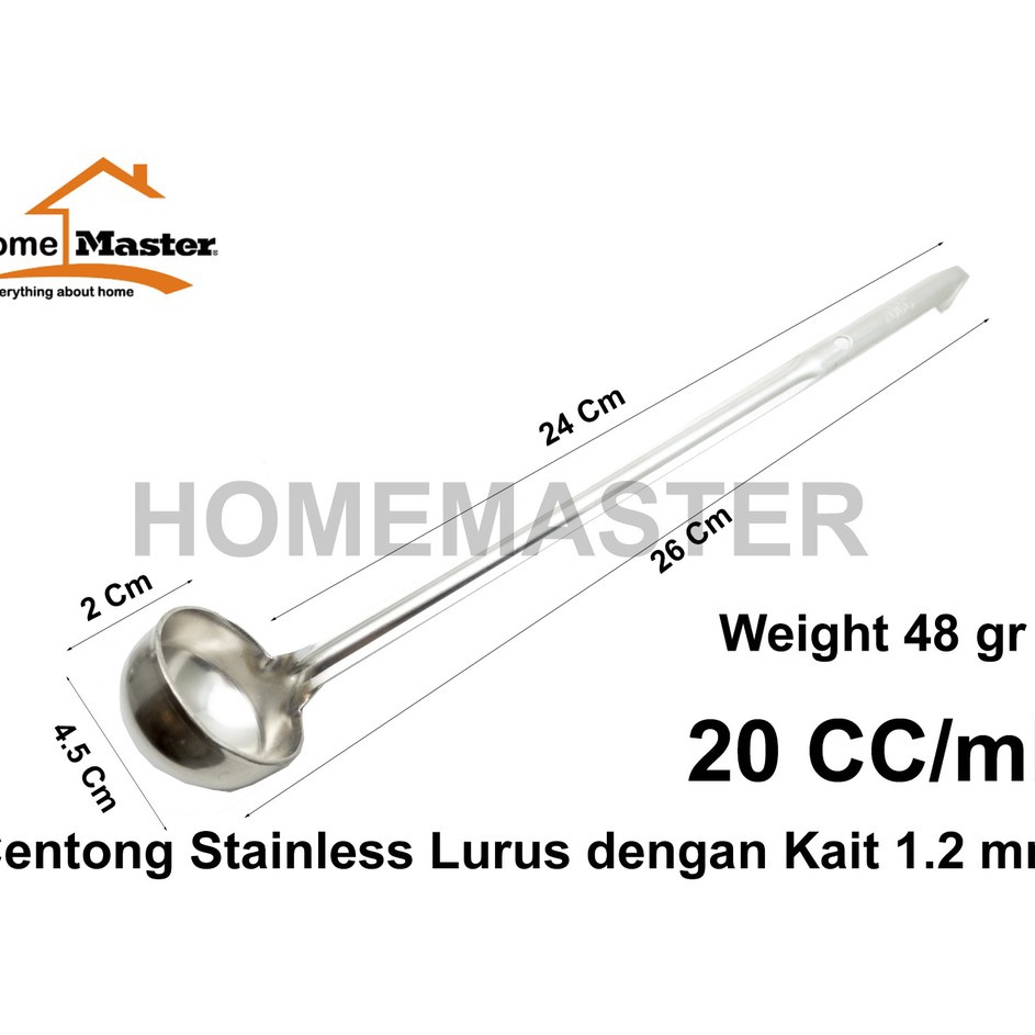 Sale HomeMaster Centong/Ladle Stainless Tebal 1.2 mm 20 cc/ml SK1220 b Produk Premium ★.