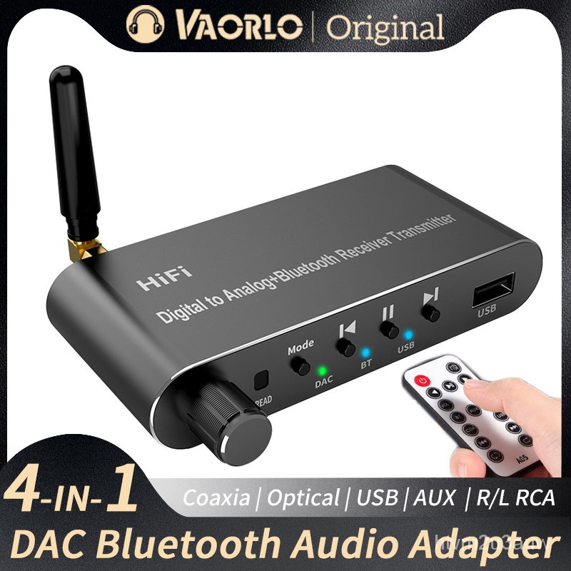 ✅&VAORLO Bluetooth 5.1 Receiver Transmitter Audio Adapter U Disk Play Coxial/Optical to 3.5MM Aux RL