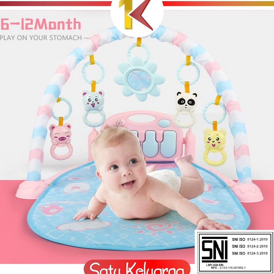Langsung Kirim SK-M15-16 Baby Play Gym Mainan Anak Bayi Rattle & Piano Playmat Matras / Kasur Bayi P