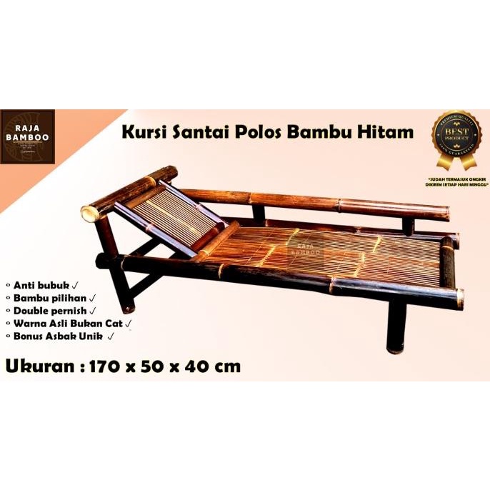 KURSI SANTAI | KURSI MALAS BAMBU HITAM | KIRIM VIA KARGO