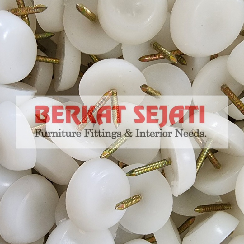 ジ X 8668 PUTIH (50 PCS) Paku Plastik Anti Slip Alas Kaki Bawah Meja Kursi Lemari Sofa Bangku Rotan [