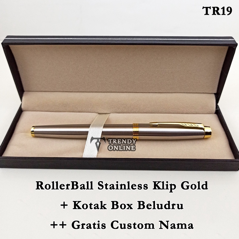 

☮|Ready StockPulpen Elegan Roller Ball TR19 FREE Cetak Nama | Ball Point Promosi Custom Grafir, Pulpen + Box, Hadiah Souvenir Bolpoin❉