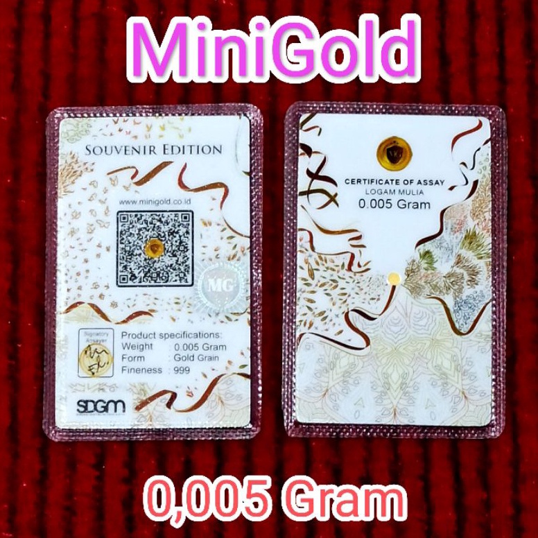 Dikirim secepatnyaE9q4P MiniGold Souvenir 0.005 0,005 Gram Emas Mini Logam Mulia 24 Karat