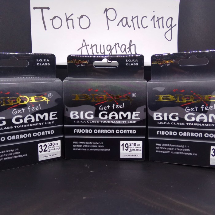 NEW SERIES SENAR PANCING BLOOD BIG GAME FLUORO CARBON COATED 0,18-0,26 ORIGINAL