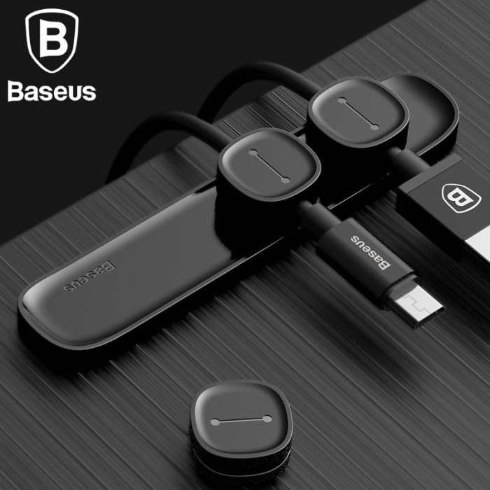 

Terlaris Baseus Magnetic Usb Cable Clip Holder - Acwdj-01 - Black