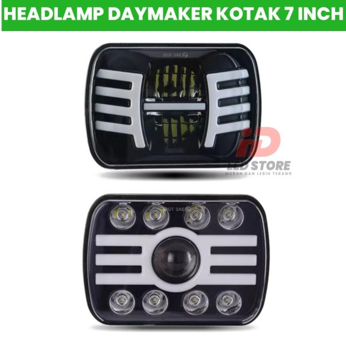 Lampu Daymaker Kotak 7 Inch Drl Sein Running Lampu Depan Motor Mobil