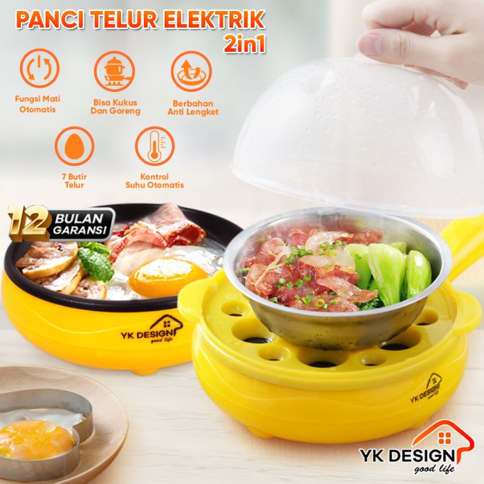 Best Seller Yk Design Yk-806 Panci Elektrik / Goreng / Pancake / Perebus Telur