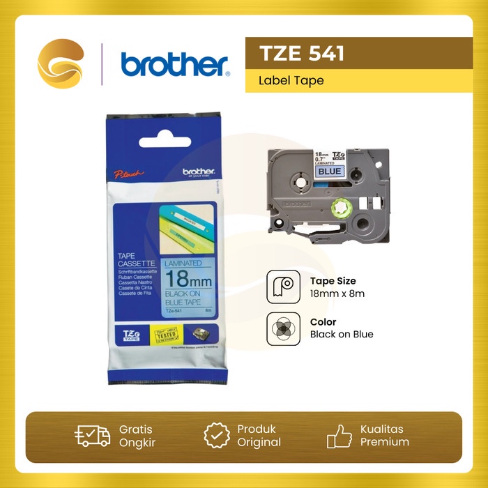 

BROTHER Label Tape TZE 541 18mm Black On Blue