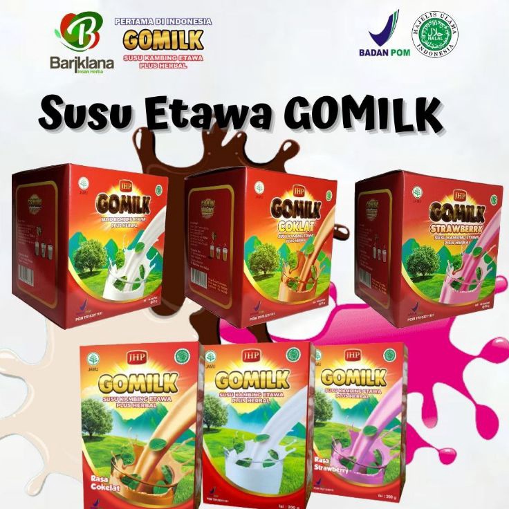 

♚ CD 7283 BISA COD -- GO MILK / GOMILK ORIGINAL, COKLAT, STROBERI SUSU KAMBING ETAWA PLUS HERBAL (ECER) [KODE 77] 亗