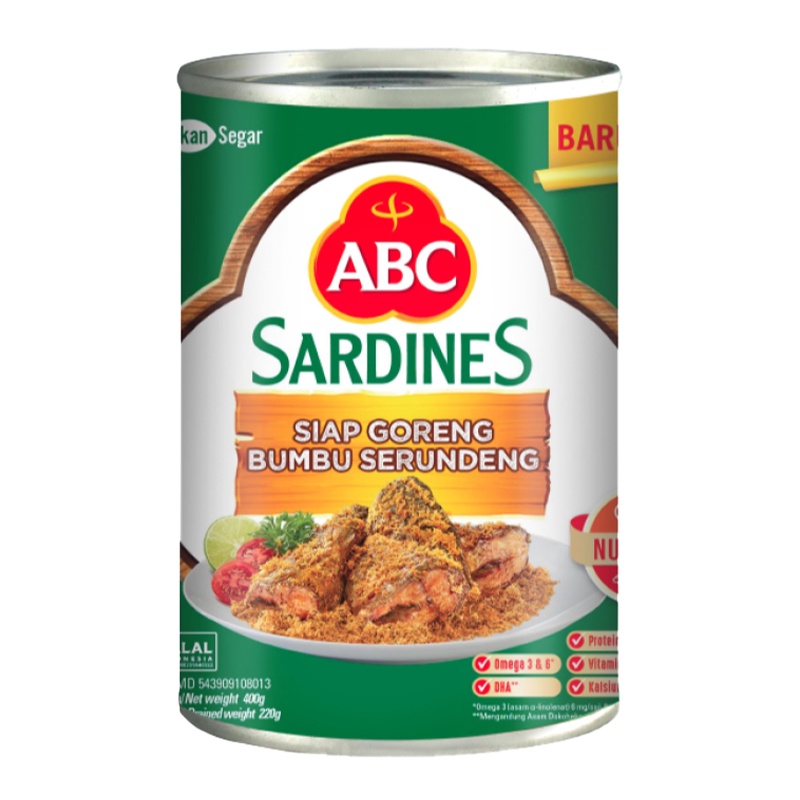 

ABC Sarden Siap Goreng Bumbu Serundeng 400 g