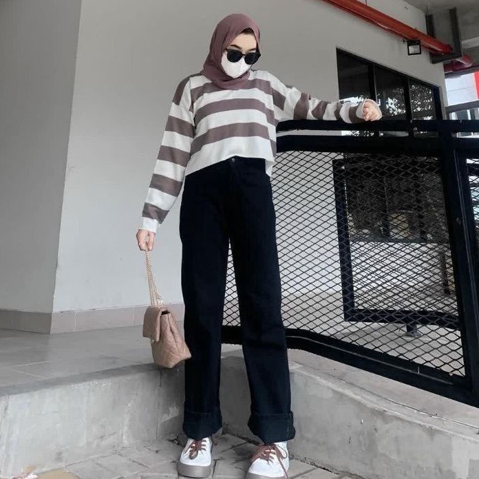 ✨TERBARU✨ Bella Outlet - Fuji Crop Top Rajut / Blouse Rajut Fuji / Sweater Rajut Fuji Crop Top wanit