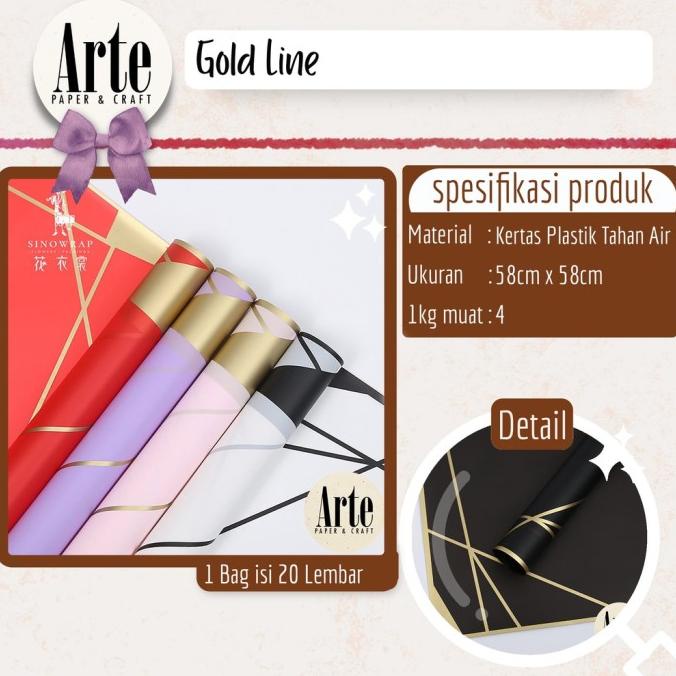 

Sale 6.6 20 Lembar Kertas Cellophane Wrap Buket Bunga Gold Pastel P.Hx-042