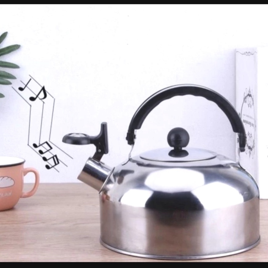 [70N84] Teko Bunyi 1 liter murah meriah stainless whistling kettle masak air b6prd