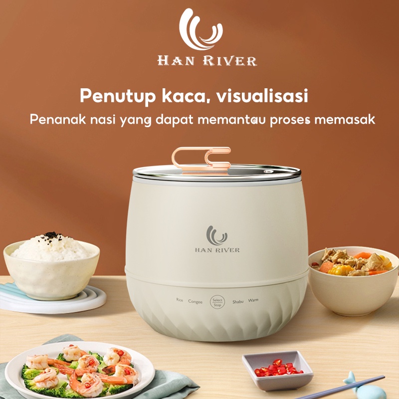 HOT DEALS [Pengiriman dari Banjarmasin]HAN RIVER Rice Cooker Mini 300W Elektronik Rice Cooker