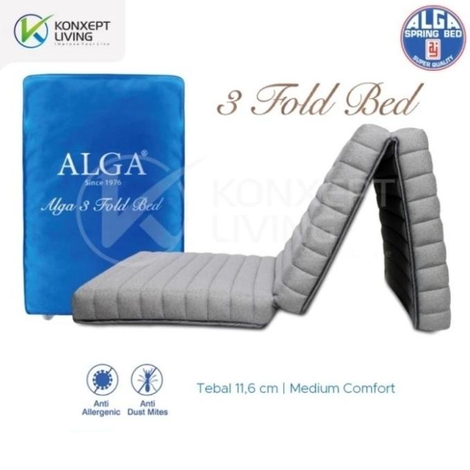 Ready Alga Springbed 3 Fold Bed - Mattress Kasur Lipat 100 X 200 Cm Syarkheillastore