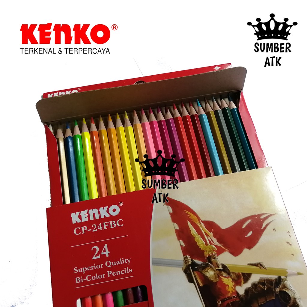 

SM3 PENSIL WARNA KENKO 24 WARNA BI-COLOR CP-24FBC ( 48 WARNA DENGAN 2 SISI ) COLOR PENSIL U3N