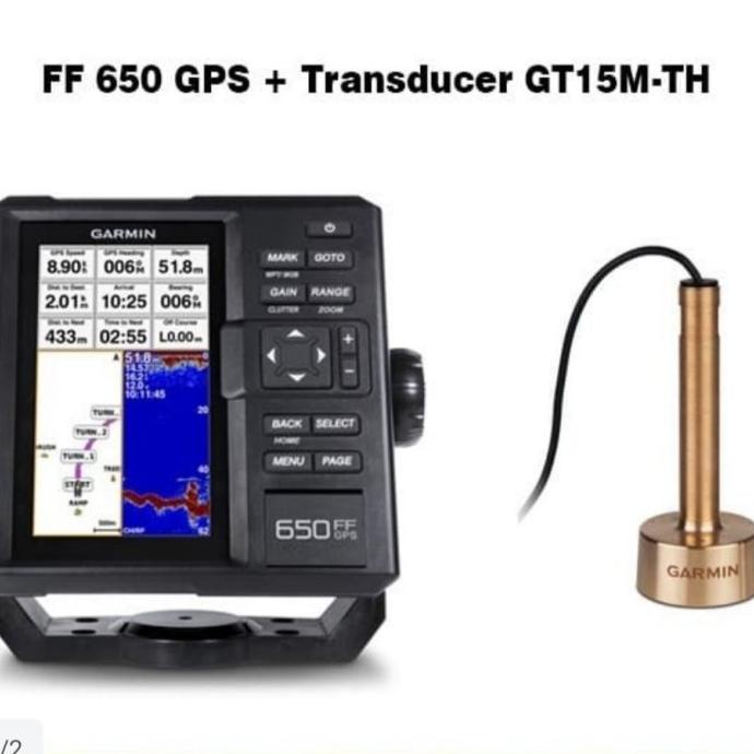 Ready GARMIN FF 650 GPS FISHFINDER (Include Sounder GT 15 Tembaga Thru Hull) Termurah