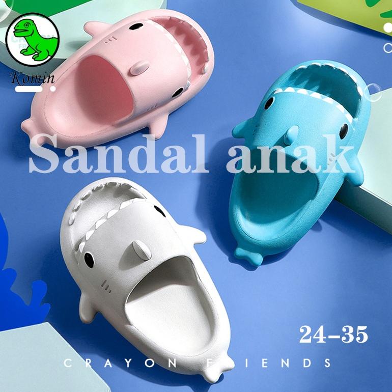 TERPERCAYA Komin Sandal Hiu Anak Laki Laki Sharky Sandal Baby Shark Dewasa Sendal Anak Perempuan Sha