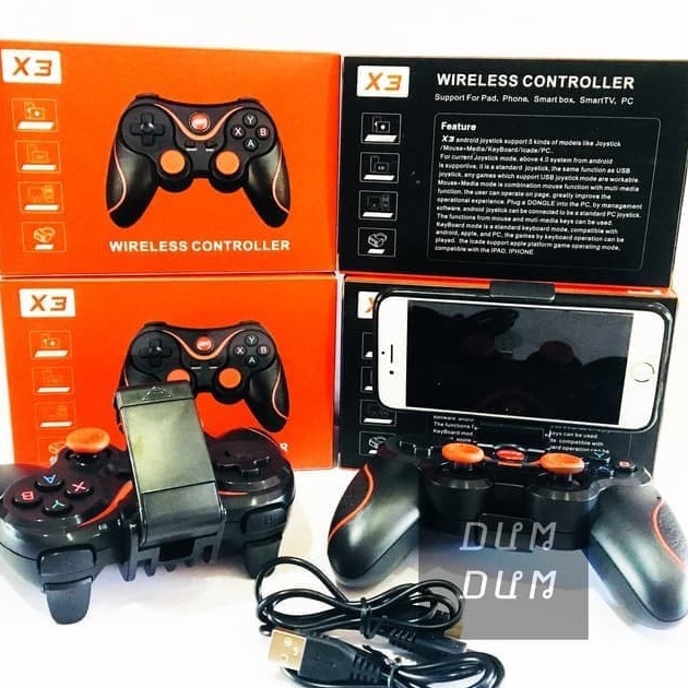 SPC)(249 GAMEPAD X3 JOYSTICK Bluetooth WIRELESS SMARTPHONE ANDROID HOLDER HP PC 937`
