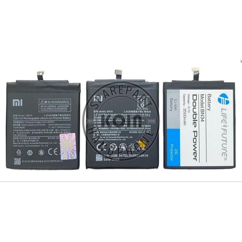 BATERAI/BATRE/BATTERY XIAOMI REDMI 5A/BN34/BN-34/BN 34 ORIGINAL