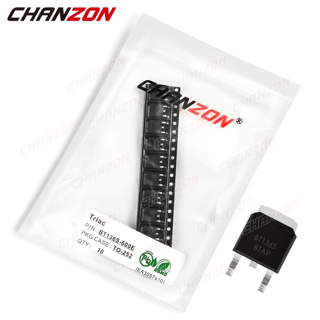 ✅&10Pcs BT136S-600E TO-252 Triac SCR Transistor Bipolar Junction BJT Triode Tube Fets Thyristor SMD 