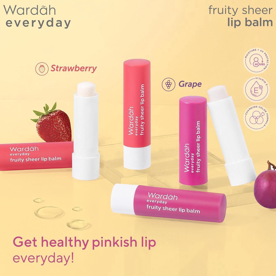 Hanya Promo ✨STAR✨ Wardah Everyday Fruity Sheer Lip Balm | Pelembab Bibir/VItamin Bibir/Lip Gloss/Li