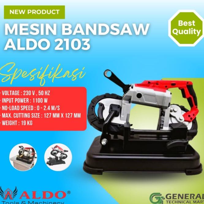 Aldo 2103 - Mesin Bandsaw Potong Besi Metal Gergaji Duduk Band Saw