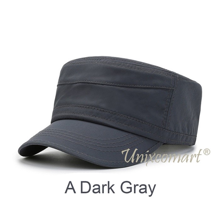 topi Topi Komando THEO Command Hat Import Fashion Pria Wanita Distro - A Dark Gray(C2B7) topi pria o