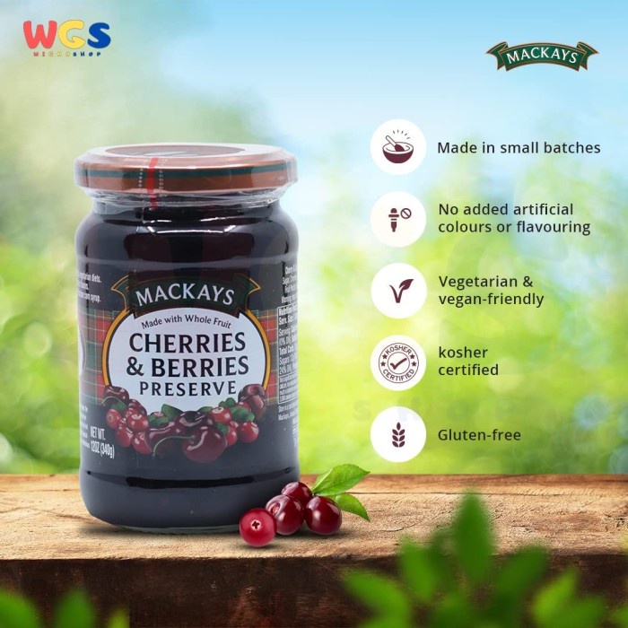 

Selai Maays Cherries & Berries Preserve Jam 340 gr - Selai Ceri Beri