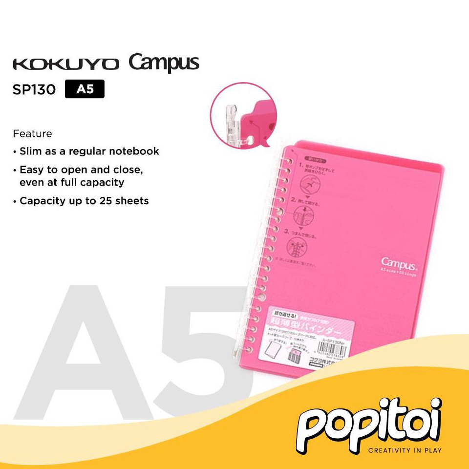 

Terbaik KOKUYO Campus Smart Ring Loose Leaf Binder A5 360 Notebook grosir
