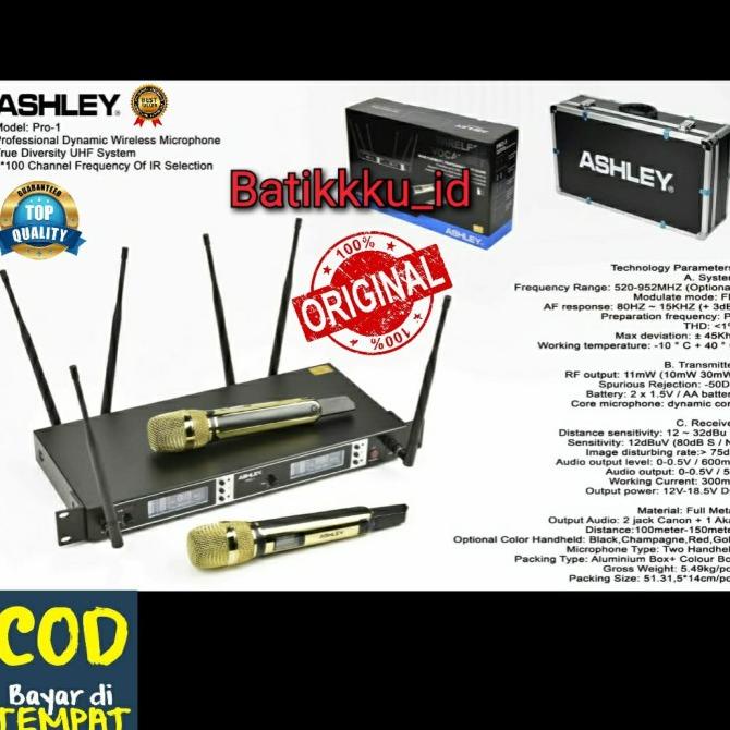 Silahkan Order] Mic Wireless ASHLEY PRO 1 PRO1 ORIGINAL FREE KOPER 6 ANTENA